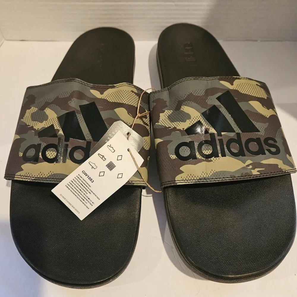 Adidas Adilette Comfort Slide Sandals‎ Camo Men's Size 18 New W Tags